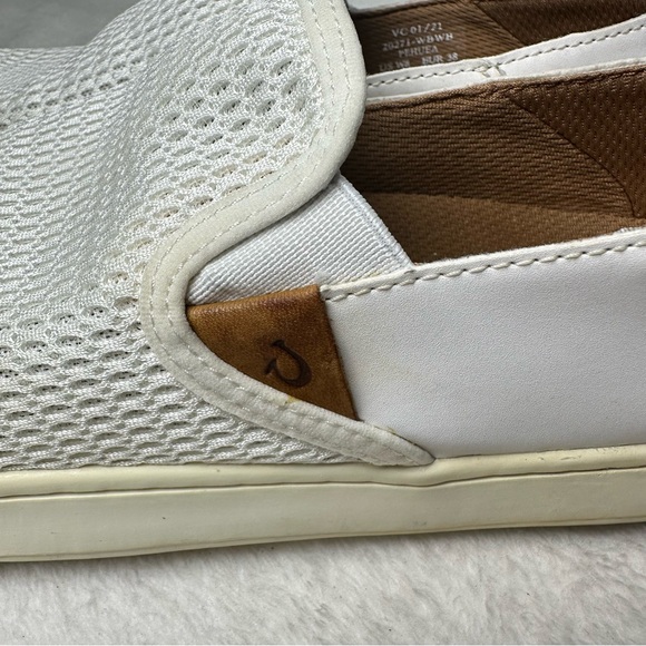 Olukai Women's Pehuea Slip-On Shoes Mesh Breathable White/Cream Sneakers Size 8 - Picture 5 of 15